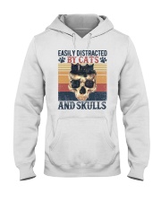 Easily Distracted By Cats and Skulls Hooded Sweatshirt tile
