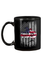 Motorcycle US Flag Back Mug tile