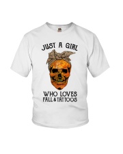 Just a girl who loves Fall and Tattoos Youth T-Shirt tile