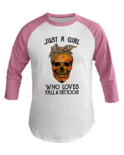 Just a girl who loves Fall and Tattoos Baseball Tee tile