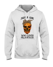 Just a girl who loves Fall and Tattoos Hooded Sweatshirt tile