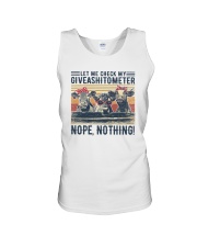 Cow Let me check my giveashitometer Nope Nothing Unisex Tank tile