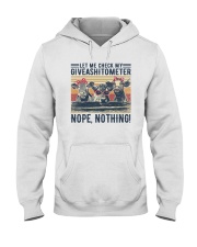 Cow Let me check my giveashitometer Nope Nothing Hooded Sweatshirt tile