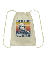Retro Never go full retard Drawstring Bag tile