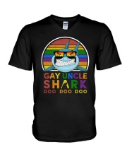 LGBTQ Pride Uncle Shark Doo Doo Doo V-Neck T-Shirt tile