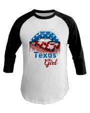 Texas Girls American Lips Baseball Tee tile