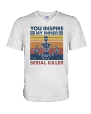 You inspire my inner serial killer V-Neck T-Shirt tile