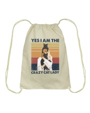 Yes I am the crazy cat lady Drawstring Bag tile