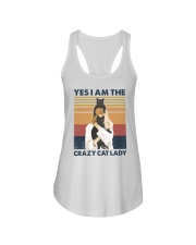 Yes I am the crazy cat lady Ladies Flowy Tank tile