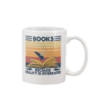 Books Because Reality Is Overrated Mug tile