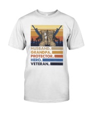 Husband grandpa protector hero veteran Premium Fit Mens Tee tile