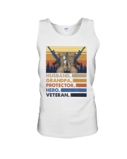 Husband grandpa protector hero veteran Unisex Tank tile