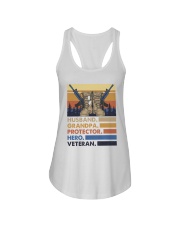 Husband grandpa protector hero veteran Ladies Flowy Tank tile