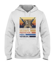 Husband grandpa protector hero veteran Hooded Sweatshirt tile