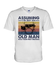 Drum Assuming I'm Just An Old Man V-Neck T-Shirt tile