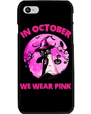 Black Cat In October We Wear Pink Phone Case tile
