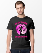 Black Cat In October We Wear Pink Classic T-Shirt lifestyle-mens-crewneck-front-15