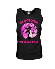 Black Cat In October We Wear Pink Unisex Tank tile