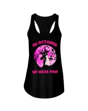 Black Cat In October We Wear Pink Ladies Flowy Tank tile