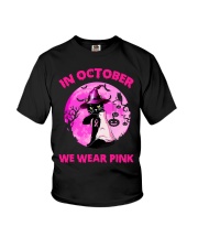 Black Cat In October We Wear Pink Youth T-Shirt tile
