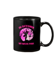 Black Cat In October We Wear Pink Mug tile