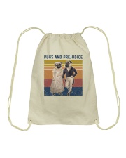 Pugs and prejudice Drawstring Bag tile