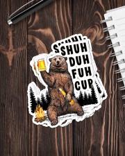 Camping bear shuh duh fuh cup Sticker - 6 pack (Vertical) aos-sticker-6-pack-vertical-lifestyle-front-05