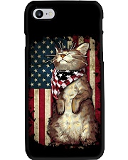 american flag cat independence day Phone Case tile
