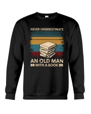 Reader Never Underestimate An Old Man Crewneck Sweatshirt tile