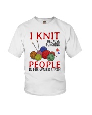 I knit because punching people is frowned upon Youth T-Shirt tile