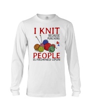 I knit because punching people is frowned upon Long Sleeve Tee tile
