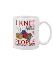 I knit because punching people is frowned upon Mug tile