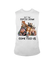 Put the coffee down and come feed us Sleeveless Tee tile