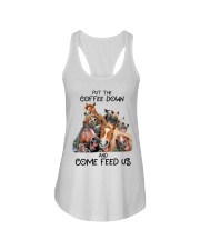 Put the coffee down and come feed us Ladies Flowy Tank tile
