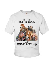 Put the coffee down and come feed us Youth T-Shirt tile