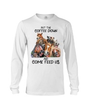 Put the coffee down and come feed us Long Sleeve Tee tile