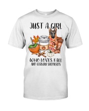 Just a girl who love fall and dogs Classic T-Shirt front