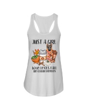 Just a girl who love fall and dogs Ladies Flowy Tank tile