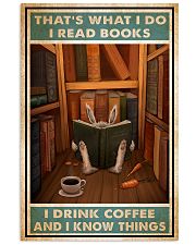 Rabbit read book and know things 24x36 Poster front