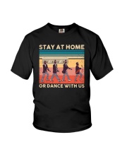 Retro Stay at home or dance with us Youth T-Shirt tile