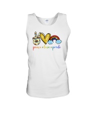 Peace Love Pride Rainbow LGBT Lesbian Gay Pride Unisex Tank tile