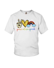 Peace Love Pride Rainbow LGBT Lesbian Gay Pride Youth T-Shirt tile