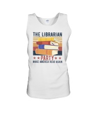 The Librarian Party Make America Read Again Unisex Tank tile