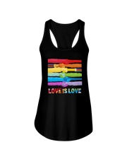 LGBTQ Pride Love Is Love Ladies Flowy Tank tile