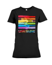 LGBTQ Pride Love Is Love Premium Fit Ladies Tee tile