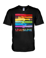 LGBTQ Pride Love Is Love V-Neck T-Shirt tile