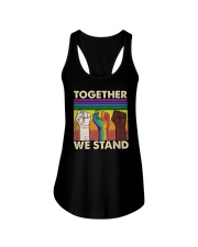 White Black LGBTQ Together We Stand Ladies Flowy Tank tile