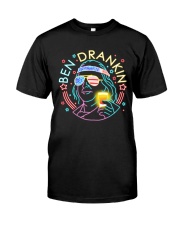 80s retro Ben Franklin drinking beer Premium Fit Mens Tee tile