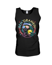 80s retro Ben Franklin drinking beer Unisex Tank tile