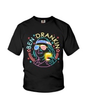80s retro Ben Franklin drinking beer Youth T-Shirt tile